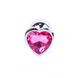 Анальная пробка с камнем Plug-Jewellery Silver Heart PLUG- Pink размер S - изображение 3