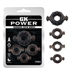 Набір кілець GK Power Rudder Cock Rings, Black, Черный - картинка 1