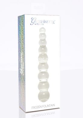 Фаллоимитатор из шариков Frozen Fountain стеклянный, прозрачный, 22 х 3.5 см - картинка 3
