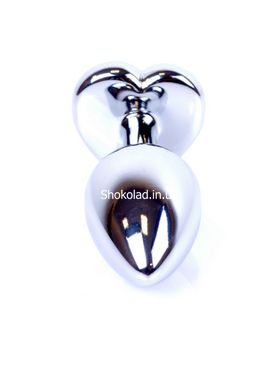 Анальний корок з каменем Plug-Jewellery Silver Heart PLUG- Rose - картинка 4