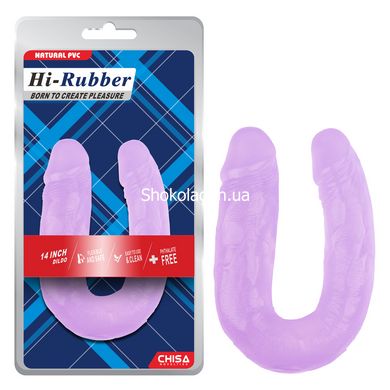 Фалоімітатор подвійний Chisa Hi-Rubber 14 Purple, Фіолетовий - картинка 2