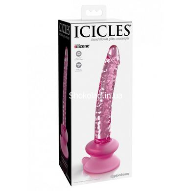 Фалоімітатор скляний з присоскою Pipedream Icicles Pink - картинка 7