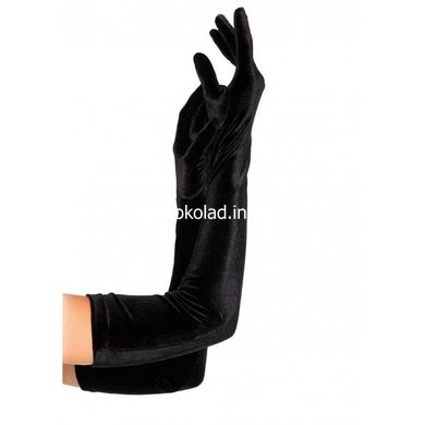 Сексуальные перчатки Stretch Velvet Opera Length Gloves от Leg Avenue, черные O\S - картинка 1