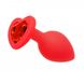 Анальна пробка Red Silicone Heart Red, S, Червоний, для новачків - зображення 1