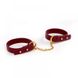 Браслет-наручники итальянская кожа, красный, UPKO - изображение 2