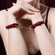 Браслет-наручники італійська шкіра, червоний, UPKO - зображення 1