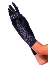 Перчатки со стразами Skeleton Bone Elbow Length Gloves от Rhinestone Leg Avenue, черные O\S - картинка 1