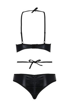 Комплект белья с декоративными эллементами NAVEL SET black S/M - Passion - картинка 4