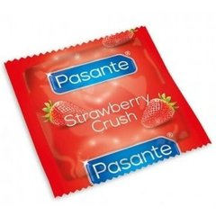 Презервативи оральні з полуничним смаком Pasante Strawberry Flavour Condome 53 мм (ціна за 6 шт.) - картинка 1