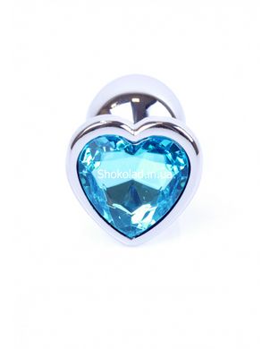 Анальная пробка Plug-Jewellery Silver Heart PLUG- Light Blue - картинка 8