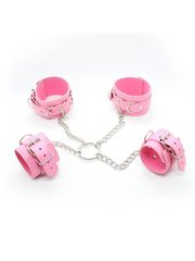 Ограничители DS Fetish Hogtie restraints with chain pink - картинка 1
