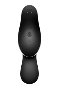 Подвійний вібратор із вакуумною стимуляцією SATISFYER CURVY TRINITY 2 BLACK - картинка 1