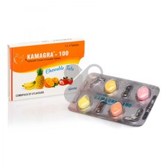 Таблетки для потенции Kamagra 100 Chewable Tabs за 1 упаковку (4 табл) - картинка 1
