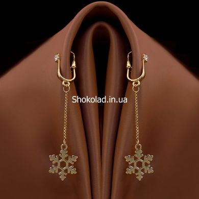 Украшения для клитора и половых губ non-pierced clitoral jewelry dangle with snowflake UPKO - картинка 1