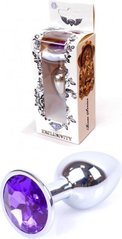 Анальная пробка с камнем Plug-Jewellery Silver PLUG- Purple размер S - картинка 1