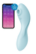 Подвійний смарт вібратор із вакуумною стимуляцією SATISFYER CURVY TRINITY 5+ BLUE - зображення 1