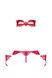 Набір маска Наручники стрінги Obsessive Hetea 3 pcs set red L / XL, Червоний, L/XL - зображення 3
