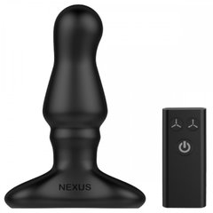 Анальная пробка с вибрацией и накачкой Bolster Nexus, силиконовая, черная, 12 х 4 см - картинка 1