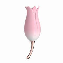 Ультразвуковой вибратор для клитора в форме тюльпаня Bloom OTOUCH, с двумя насадками, розовый - картинка 1