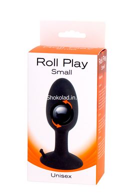 Анальная пробка с внутренним шариком ROLL PLAY SMALL BLACK - картинка 2