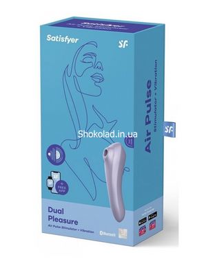 Подвійний смарт вібратор із вакуумною стимуляцією SATISFYER DUAL PLEASURE MAUVE - картинка 6