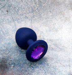 Анальна пробка з фіолетовим каменем Loveshop 9.4 см* 4.3 см - картинка 1
