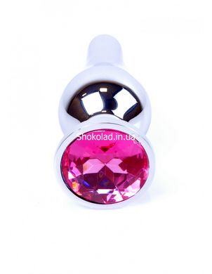 Анальна пробка з рожевим кристалом Plug-Jewellery Silver BUTT PLUG-Pink - картинка 2