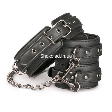 Нашийник з поножами, чорний Leather Collar With Anklecuff - картинка 5