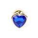 Анальний металевий золота пробка з каменем у формі серця Синій S Jewellery - зображення 8