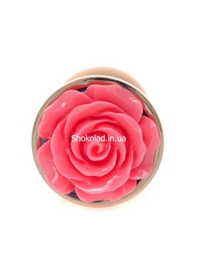 Анальна пробка з рожевою трояндочкою Plug-Jewellery Red Gold PLUG ROSE-Pink - картинка 2