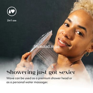 Насадка на душ для мастурбации Womanizer Wave, серебряная - картинка 14