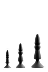 Набір анальних плагів MENZSTUFF 3-PIECE ANAL cone Set BLACK, Black - картинка 1