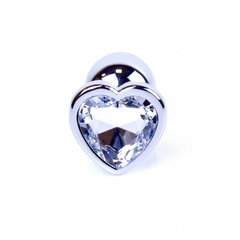 Анльная пробка Plug-Jewellery Silver Heart PLUG- Clear - картинка 1