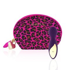 Міні-мікрофон вібратор Rianne S Essentials Lovely Leopard Mini Wand в сумочці, фіолетовий - картинка 1