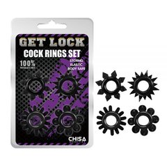 Набір кілець GK Power cock Rings Set-black, Черный, Універсальний - картинка 1