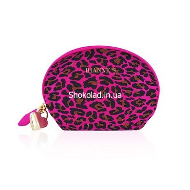 Міні-мікрофон вібратор Rianne S Essentials Lovely Leopard Mini Wand в сумочці, фіолетовий - картинка 3