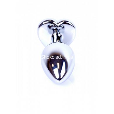 Анльна пробка Plug-Jewellery Silver Heart PLUG- Clear - картинка 2