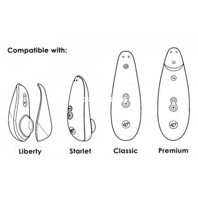 Змінні насадки на Womanizer Premium, Eco, Classic, Liberty, Starlet 2, чорні, розмір L - картинка 4