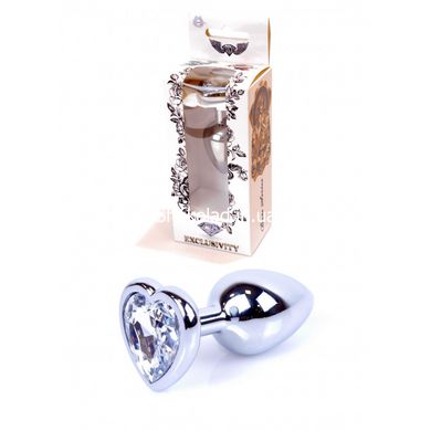 Анльная пробка Plug-Jewellery Silver Heart PLUG- Clear - картинка 3