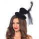 Мини-цилиндр женский Steampunk Velvet Mini Top Hat от Leg Avenue, черный - изображение 1