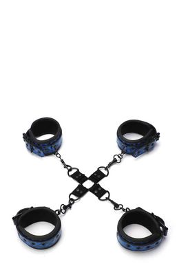 Набор манжет с пряжками для BDSM WHIPSMART DIAMOND HOGTIE BLUE - картинка 1