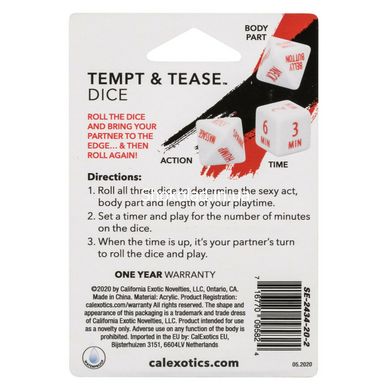 Секс гра кубики Cal Exotics Tempt & Tease Dice Tempt & Tease Dice - картинка 6