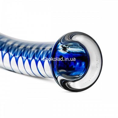 Фалоіммітатор скло Glass Dildo No.04, Блакитний - картинка 4