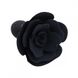 Анальна пробка у формі троянди, силікон, чорна, 7 х 2.7 см - зображення 2