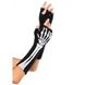 Рукавички без пальців Leg Avenue Skeleton Fingerless Gloves, чорні, O/S - зображення 1