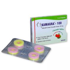 Таблетки для потенції Kamagra-100 полуничка та лимон (ціна за упаковку, 4 таблетки) - картинка 1