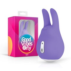 GVO009 Вибратор для клитора с ушками Tedy Good Vibes Only, силиконовый, фиолетовый, 9.5 см - картинка 1