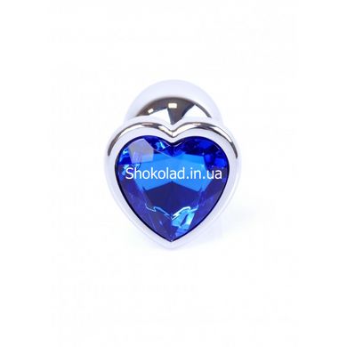 Анальна пробка з синім кристалом у вигляді серця Plug-Jewellery Silver Heart PLUG-Dark Blue - картинка 2