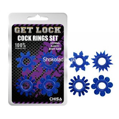 Набір кілець GK Power cock Rings Set-Blue, Синий, Універсальний - картинка 4