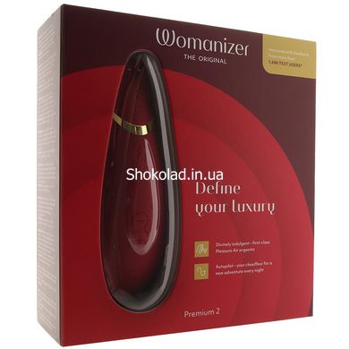 Вакуумний кліторальний стимулятор Womanizer Premium 2 Bordeux, Бордовый - картинка 8